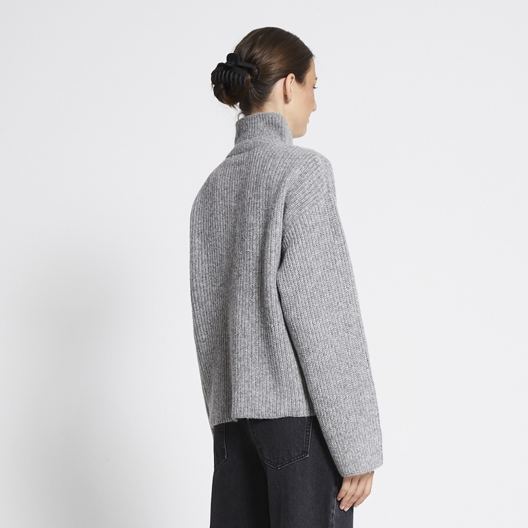 Ribstrikket cardigan "Zip Cardigan"